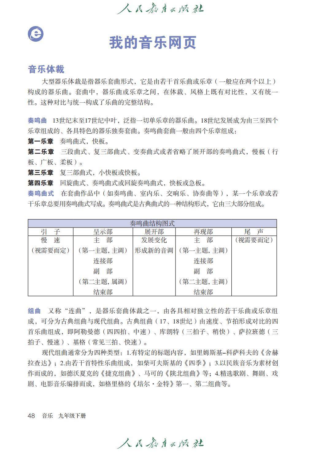 2026人教版九年級音樂下冊電子課本(新教材高畫質PDF版)