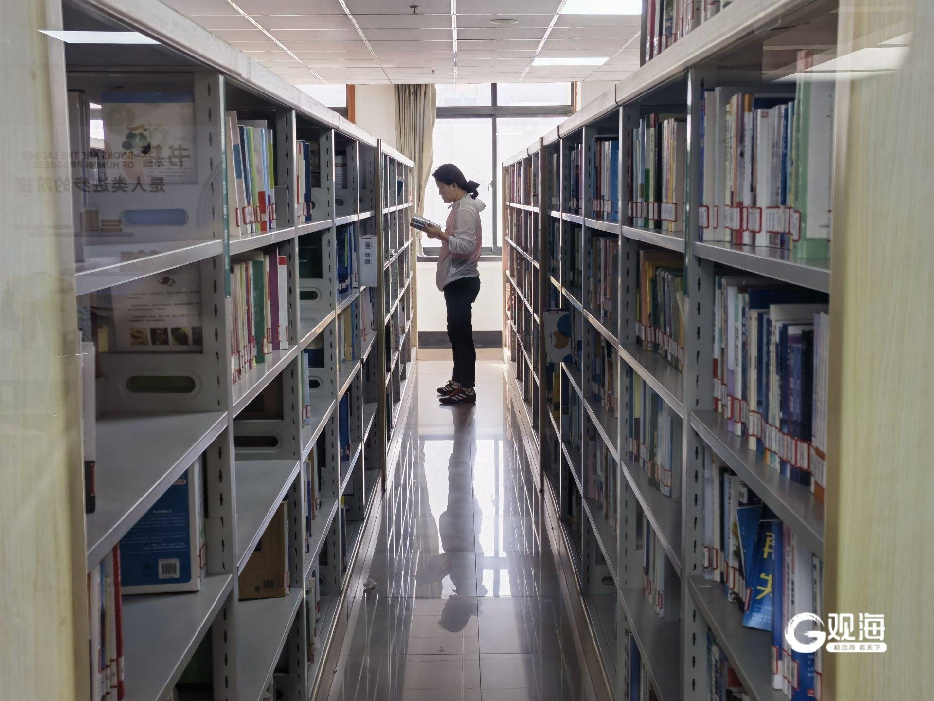 圖書館裡，青島市民讀者“充電”迎新春