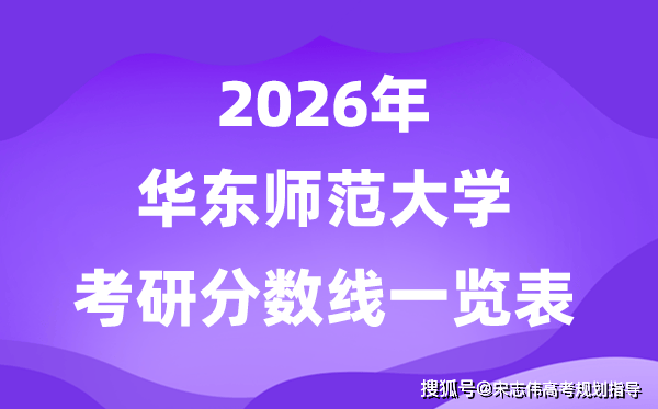 華東師範大學2026考研分數線一覽表（含2025年複試線）